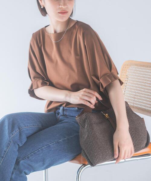 URBAN RESEARCH ROSSO WOMEN(アーバンリサーチ ロッソ)の「UVカットクールタッチタックスリーブプルオーバー(Tシャツ/カットソー・レディース・オフホワイト/ピンク/ブラック/ブルー系その他/キャメル/グリーン系その他・FREE)」の18枚目の写真