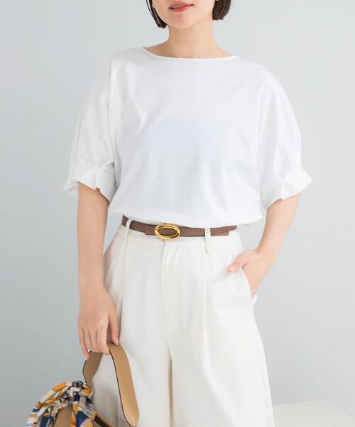 URBAN RESEARCH ROSSO WOMEN（アーバンリサーチ　ロッソ）の「UVカットクールタッチタックスリーブプルオーバー（Tシャツ/カットソー・レディース・オフホワイト/ピンク/ブラック/ブルー系その他/キャメル/グリーン系その他/ミント・FREE）」の12枚目の写真