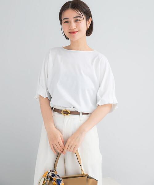 URBAN RESEARCH ROSSO WOMEN（アーバンリサーチ　ロッソ）の「UVカットクールタッチタックスリーブプルオーバー（Tシャツ/カットソー・レディース・オフホワイト/ピンク/ブラック/ブルー系その他/キャメル/グリーン系その他/ミント・FREE）」の13枚目の写真