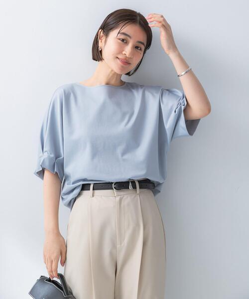URBAN RESEARCH ROSSO WOMEN（アーバンリサーチ　ロッソ）の「UVカットクールタッチタックスリーブプルオーバー（Tシャツ/カットソー・レディース・オフホワイト/ピンク/ブラック/ブルー系その他/キャメル/グリーン系その他/ミント・FREE）」の19枚目の写真