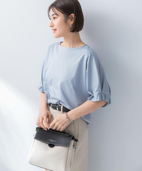 URBAN RESEARCH ROSSO WOMEN（アーバンリサーチ　ロッソ）の「UVカットクールタッチタックスリーブプルオーバー（Tシャツ/カットソー・レディース・オフホワイト/ピンク/ブラック/ブルー系その他/キャメル/グリーン系その他/ミント・FREE）」の21枚目の写真
