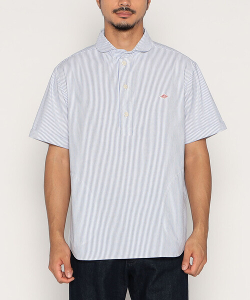 Men’s Oxford круглый воротник рубашка с коротким рукавом, пейзажный узор