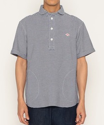 DANTON(�_���g��)��Men's Oxford Round Collar Short Sleeve Pullover Shirt Pattern(�V���c/�u���E�X)