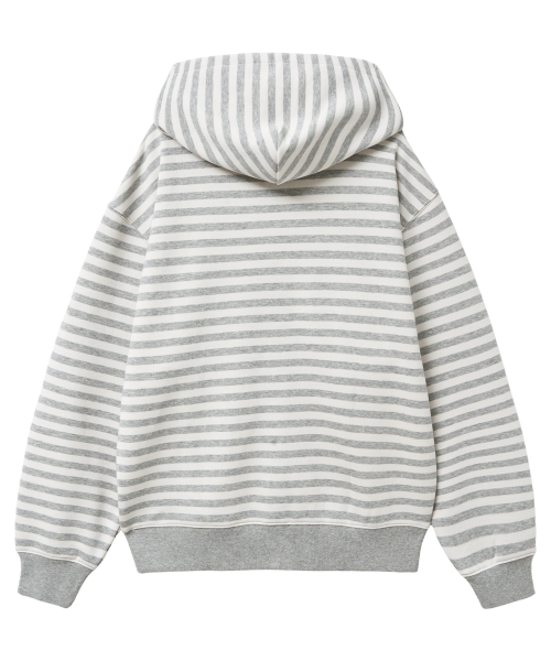 YALE(イェール)の「スモールアーチストライプフードジップアップ_ライトグレー(パーカー・レディース・その他・X-SMALL/SMALL/MEDIUM/LARGE/X-LARGE)」の2枚目の写真