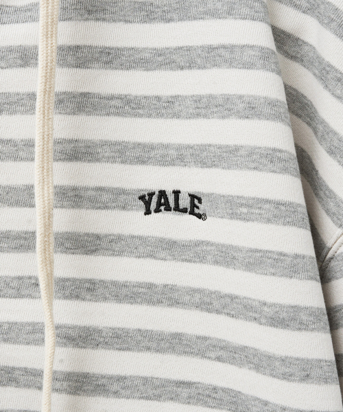 YALE(イェール)の「スモールアーチストライプフードジップアップ_ライトグレー(パーカー・レディース・その他・X-SMALL/SMALL/MEDIUM/LARGE/X-LARGE)」の3枚目の写真