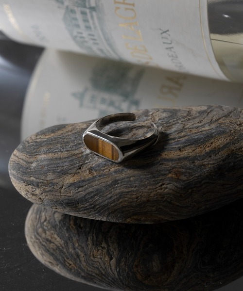 MAISON CLUB(メゾンクラブ)の「【MAISON CLUB】Oval Stone Ring Silver925 KUN(リング・メンズ・ターコイズブルー/ブラック/ネイビー/ブラウン/グリーン/ホワイト・12)」の3枚目の写真