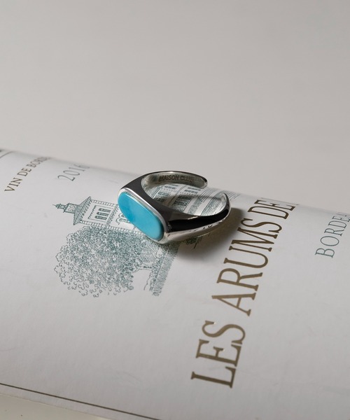 MAISON CLUB(メゾンクラブ)の「【MAISON CLUB】Oval Stone Ring Silver925 KUN(リング・メンズ・ターコイズブルー/ブラック/ネイビー/ブラウン/グリーン/ホワイト・12)」の6枚目の写真