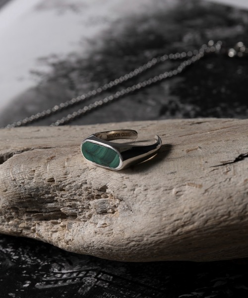 MAISON CLUB(メゾンクラブ)の「【MAISON CLUB】Oval Stone Ring Silver925 KUN(リング・メンズ・ターコイズブルー/ブラック/ネイビー/ブラウン/グリーン/ホワイト・12)」の4枚目の写真