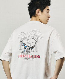 限定展開 リラックスフィット バックプリント クルーネック Tシャツ/FOREST BATHING MAN TEE