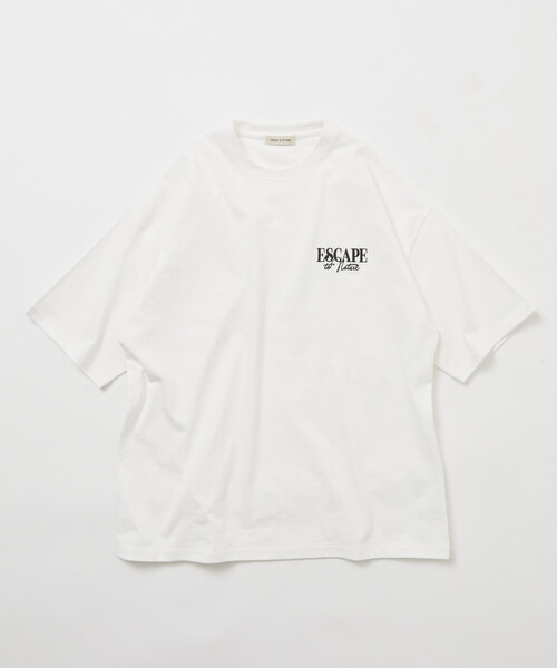 FREAK'S STORE（フリークスストア）の「限定展開 リラックスフィット バックプリント クルーネック Tシャツ/FOREST BATHING MAN TEE（Tシャツ/カットソー・メンズ・チャコールグレー/ベージュ/ネイビー/ホワイト・SMALL/MEDIUM/LARGE）」の9枚目の写真