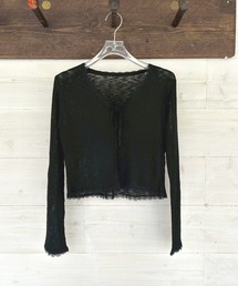 【 New market 】 薄手 リブ レース カーディガン