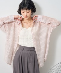 【NOGLE select/ノグルセレクト】シアーストライプオーバーシャツ
