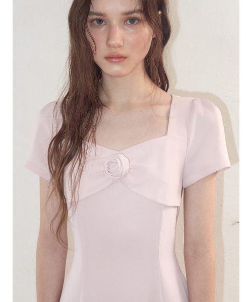 ETMON(エトモン)の「Heart Neck Ribbon Dress, Pink(ワンピース・レディース・その他・SMALL/MEDIUM)」の1枚目の写真