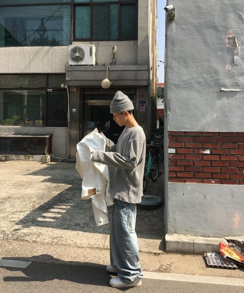 MASSNOUN(マスノウン)の「ワッフルカットディバイドボートネックロングスリーブMSSLS002-GY(Tシャツ/カットソー・レディース・その他・MEDIUM/LARGE)」の10枚目の写真