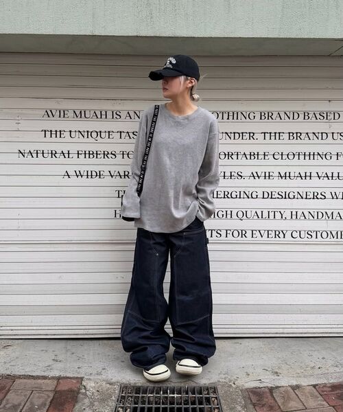 MASSNOUN(マスノウン)の「ワッフルカットディバイドボートネックロングスリーブMSSLS002-GY(Tシャツ/カットソー・レディース・その他・MEDIUM/LARGE)」の15枚目の写真
