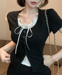 レース 半袖 トップス