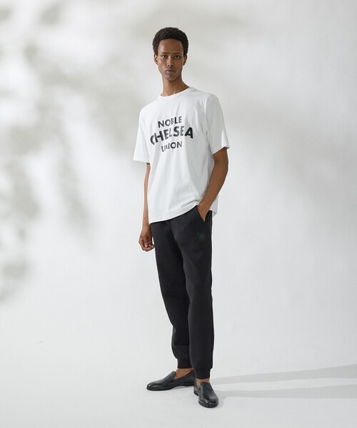 DESIGNWORKS(デザインワークス)の「ロゴプリント クルーネック Tシャツ -NOBLECHELSEAUNION-(Tシャツ/カットソー・メンズ・ブラック/ホワイト・46/48/50)」の3枚目の写真