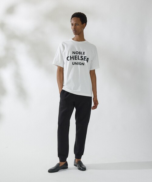 DESIGNWORKS(デザインワークス)の「ロゴプリント クルーネック Tシャツ -NOBLECHELSEAUNION-(Tシャツ/カットソー・メンズ・ブラック/ホワイト・46/48/50)」の4枚目の写真