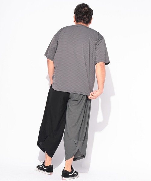 B&T CLUB(ビーティークラブ)の「Tシャツ 半袖 メンズ 大きいサイズ COOL&SPAN ジャガード ライン切替 クルーネック カットソー B&T CLUB (ビーアンドティークラブ)(Tシャツ/カットソー・メンズ・ダークグレー/ベージュ・X1(3L~4L)/X2(4L~5L)/X3(6L~7L)/X4(8L~9L))」の8枚目の写真
