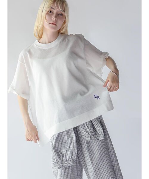 :ETHROF(イーサオブ)の「DOLMAN SLEEVE SHEER KNIT TOPS(ニット/セーター・レディース・オフホワイト/ブルー/ブラック・FREE)」の7枚目の写真