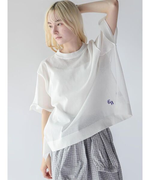 :ETHROF(イーサオブ)の「DOLMAN SLEEVE SHEER KNIT TOPS(ニット/セーター・レディース・オフホワイト/ブルー/ブラック・FREE)」の8枚目の写真