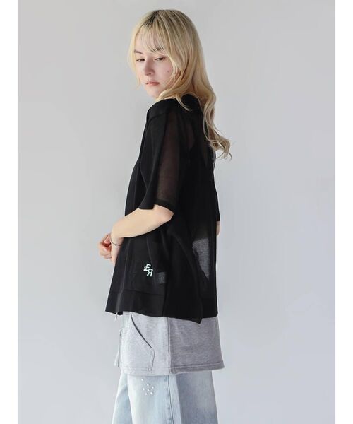 :ETHROF(イーサオブ)の「DOLMAN SLEEVE SHEER KNIT TOPS(ニット/セーター・レディース・オフホワイト/ブルー/ブラック・FREE)」の13枚目の写真