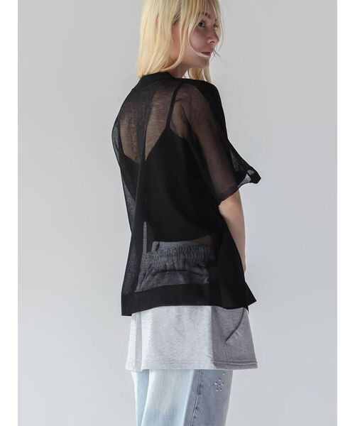 :ETHROF(イーサオブ)の「DOLMAN SLEEVE SHEER KNIT TOPS(ニット/セーター・レディース・オフホワイト/ブルー/ブラック・FREE)」の14枚目の写真