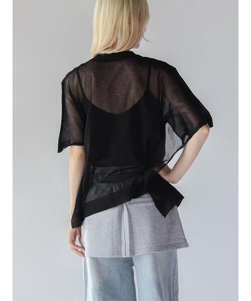 :ETHROF(イーサオブ)の「DOLMAN SLEEVE SHEER KNIT TOPS(ニット/セーター・レディース・オフホワイト/ブルー/ブラック・FREE)」の15枚目の写真