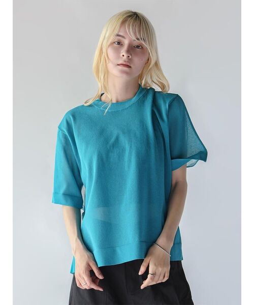 :ETHROF(イーサオブ)の「DOLMAN SLEEVE SHEER KNIT TOPS(ニット/セーター・レディース・オフホワイト/ブルー/ブラック・FREE)」の17枚目の写真