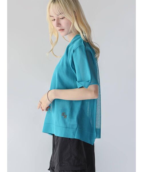 :ETHROF(イーサオブ)の「DOLMAN SLEEVE SHEER KNIT TOPS(ニット/セーター・レディース・オフホワイト/ブルー/ブラック・FREE)」の18枚目の写真