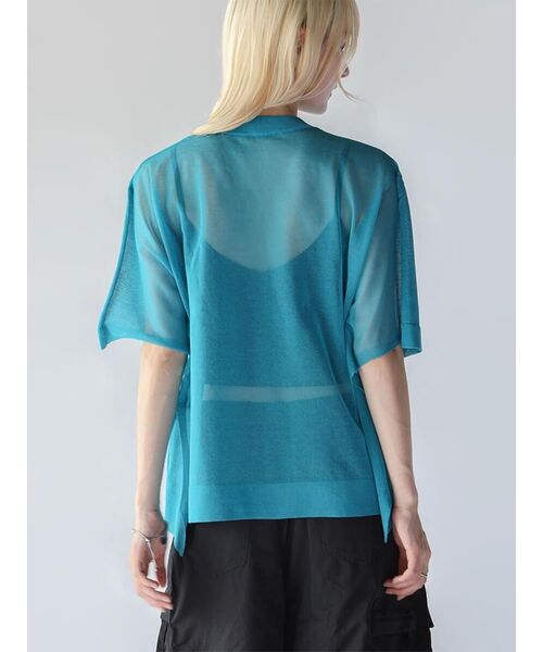 :ETHROF(イーサオブ)の「DOLMAN SLEEVE SHEER KNIT TOPS(ニット/セーター・レディース・オフホワイト/ブルー/ブラック・FREE)」の20枚目の写真