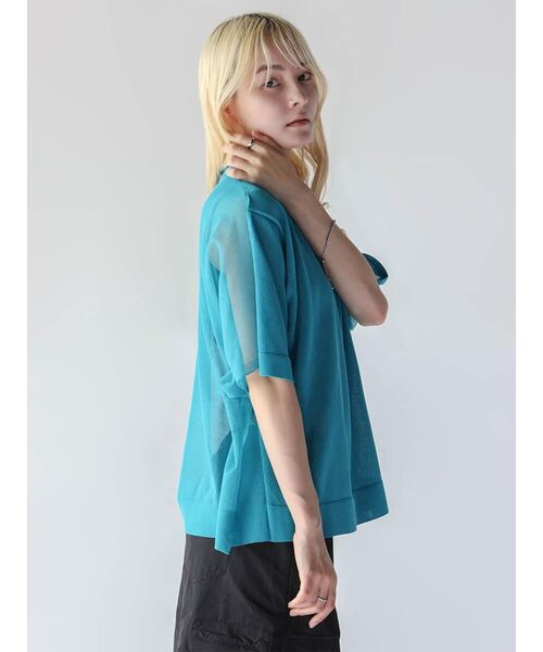 :ETHROF(イーサオブ)の「DOLMAN SLEEVE SHEER KNIT TOPS(ニット/セーター・レディース・オフホワイト/ブルー/ブラック・FREE)」の21枚目の写真