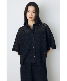 AZUL BY MOUSSY（アズールバイマウジー）の「【着丈バリエ】レースハーフスリーブシャツ（シャツ/ブラウス）」