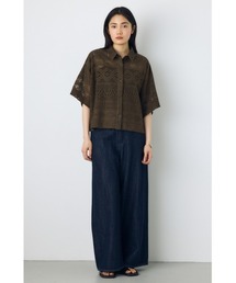 AZUL BY MOUSSY（アズールバイマウジー）の「【着丈バリエ】レースハーフスリーブシャツ（シャツ/ブラウス）」
