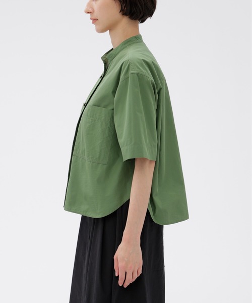 MHL.（エムエイチエル）の「COTTON NYLON VOILE（シャツ/ブラウス・レディース・チャコール/グリーン・1/2）」の5枚目の写真