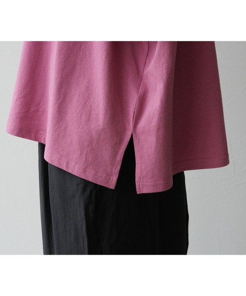 reca（レカ）の「【接触冷感】ワイドシルエット六分袖ロゴTシャツ（Tシャツ/カットソー・レディース・グレイッシュベージュ/ピンク系その他/ブラック・FREE）」の12枚目の写真
