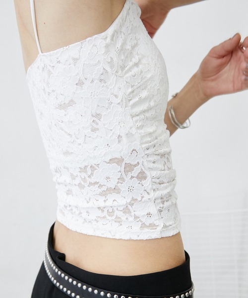 uyu.(ウユ)の「Flower Lace Padded Camisole/フラワーレースカップ付きキャミソール(キャミソール・レディース・ホワイト/ブラック・FREE)」の19枚目の写真