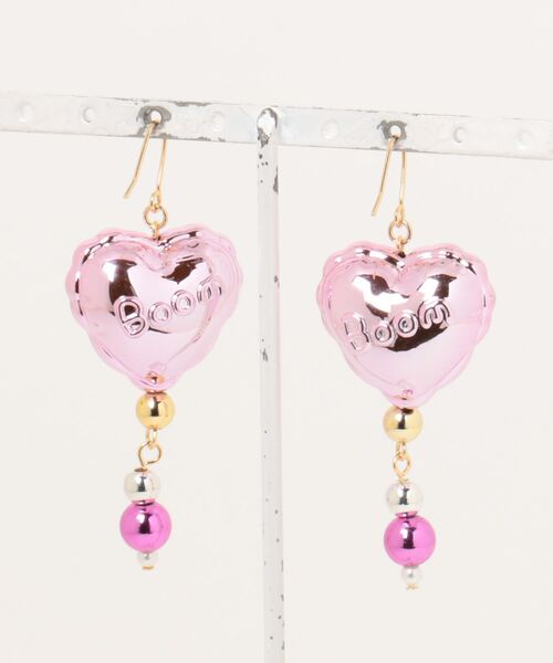 VIBGYOR（ヴィブジョー）の「【MUURABBTI】ハートバルーンピアス(MA)（ピアス（両耳用）・レディース・レッド/ピンク・FREE）」の7枚目の写真