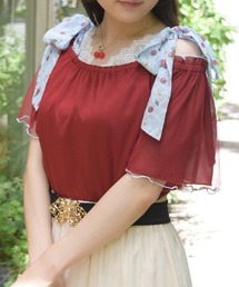 axes femme（アクシーズファム）の「さくらんぼリボンプルオーバー（Tシャツ/カットソー）」