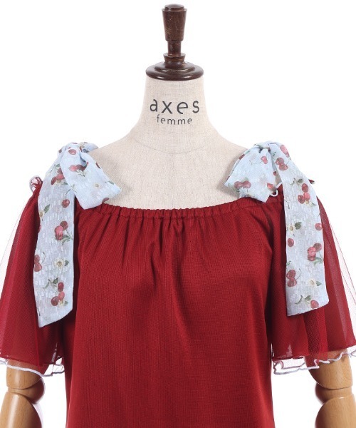 axes femme(アクシーズファム)の「さくらんぼリボンプルオーバー(Tシャツ/カットソー・レディース・レッド/ブラック/キナリ・FREE)」の20枚目の写真