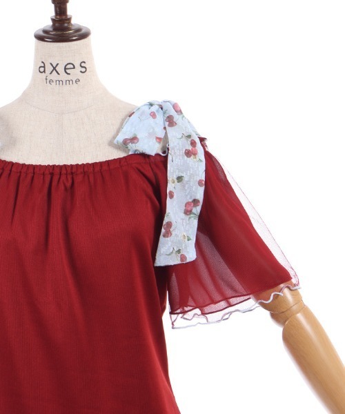 axes femme(アクシーズファム)の「さくらんぼリボンプルオーバー(Tシャツ/カットソー・レディース・レッド/ブラック/キナリ・FREE)」の22枚目の写真
