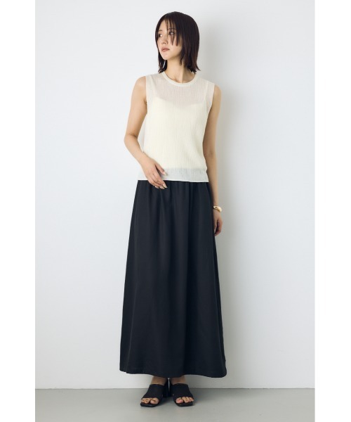 AZUL by moussy（アズールバイマウジー）の「シアーニット　リブタンクトップニット　夏服　秋服　春服　ノースリーブ　シアートップス　サマーニット（ニット/セーター・レディース・ブラウン/オフホワイト/ブラック/ライトブルー・SMALL/MEDIUM）」の8枚目の写真