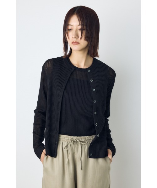AZUL by moussy（アズールバイマウジー）の「シアーニット　リブタンクトップニット　夏服　秋服　春服　ノースリーブ　シアートップス　サマーニット（ニット/セーター・レディース・ブラウン/オフホワイト/ブラック/ライトブルー・SMALL/MEDIUM）」の21枚目の写真