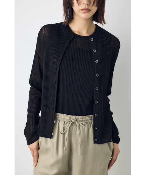AZUL by moussy（アズールバイマウジー）の「シアーニット　リブタンクトップニット　夏服　秋服　春服　ノースリーブ　シアートップス　サマーニット（ニット/セーター・レディース・ブラウン/オフホワイト/ブラック/ライトブルー・SMALL/MEDIUM）」の22枚目の写真