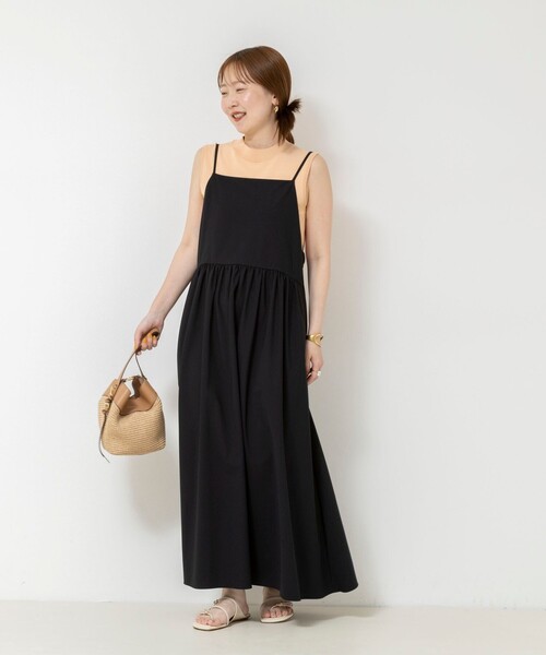 NOLLEY’S Sophi(ノーリーズソフィ)の「《接触冷感》【BECシリーズ】ウォッシャブルドライトリコットキャミワンピース(ワンピース・レディース・ブラウン/ブラック・38)」の9枚目の写真