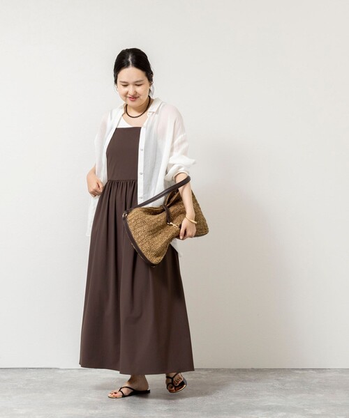 NOLLEY’S Sophi(ノーリーズソフィ)の「《接触冷感》【BECシリーズ】ウォッシャブルドライトリコットキャミワンピース(ワンピース・レディース・ブラウン/ブラック・38)」の17枚目の写真