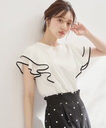 couture brooch | 60シルラッフルフレアスリーブ(Tシャツ/カットソー)