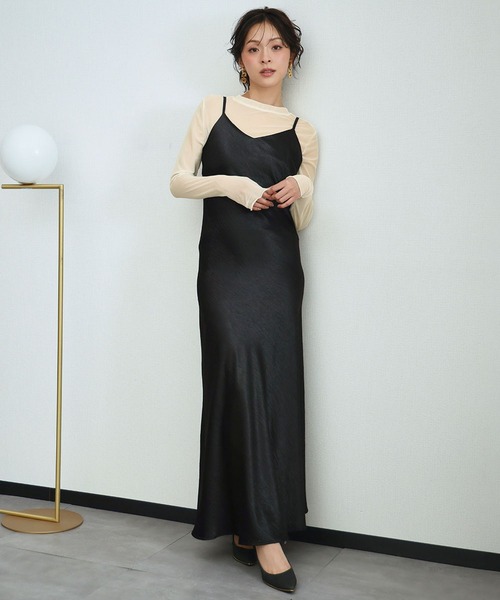 LOWO(ロワ)の「シアートップス 長袖 シースルートップス レイヤードトップス《着用動画あり》(Tシャツ/カットソー・レディース・ブラック/ホワイト/ブラウン/アイボリー/ブルー/グリーン/ピンク・FREE)」の13枚目の写真
