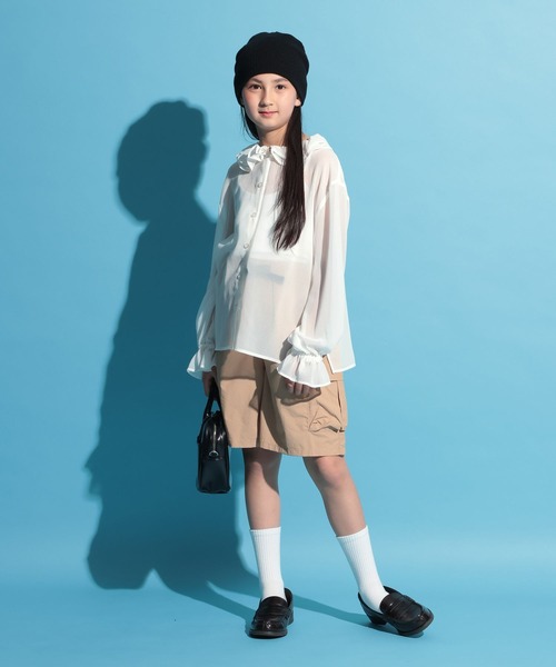 BAYFLOW(ベイフロー)の「ジュニアライン(140~160)【Howdy(ハウディ)】シアーシャツ(シャツ/ブラウス・キッズ・ブルー/ブラック/ホワイト・140cm/150cm/160cm)」の5枚目の写真
