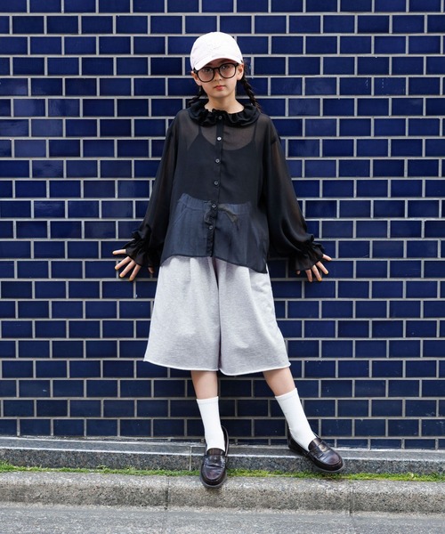 BAYFLOW(ベイフロー)の「ジュニアライン(140~160)【Howdy(ハウディ)】シアーシャツ(シャツ/ブラウス・キッズ・ブルー/ブラック/ホワイト・140cm/150cm/160cm)」の12枚目の写真